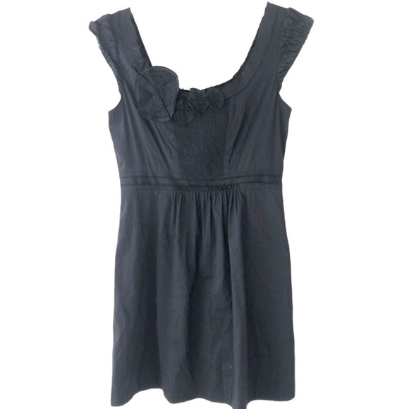 BCBGMAXAZRIA black cotton smocked sundress small - Picture 2 of 11